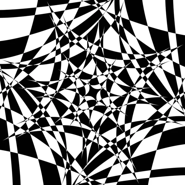 错觉。幻觉艺术。抽象扭曲的黑白背景。矢量插图 — 图库矢量图片