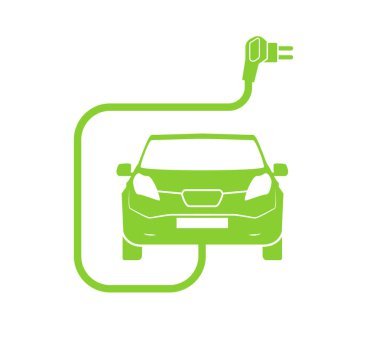 Elektrik şarj istasyonu sembolü. Elektrikli Araba şarj simgesi izole. Elektrikli araç yeşil elektrikli araba şarj noktası simge vektör. Yenilenebilir çevre teknolojileri. Vektör çizim.