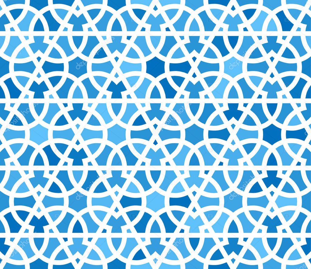 Arabic seamless patterns. Pattern fills. Oriental, arabic style. Mosaic seamless patterns. Arabic ornaments. Vector illustration