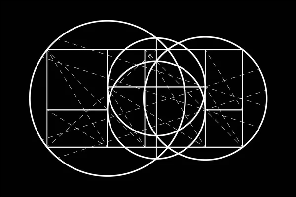 Modulor le Corbusier. Πρότυπο κάλυψης. armonious μέτρο της ανθρώπινης κλίμακας γενικώς υποχρεωτική αρχιτεκτονική και μηχανική. Κλιμακώσιμα διανυσματικά εικονογράφηση — Διανυσματικό Αρχείο