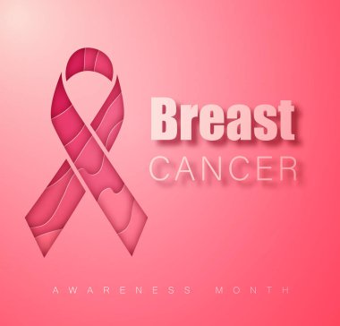 Meme kanseri bilinçlendirme sembolü. Pembe kurdele. Vektör kağıdı pembe kurdele - meme kanseri bilinçlendirme sembolü kesin. Vektör çizim Eps 10