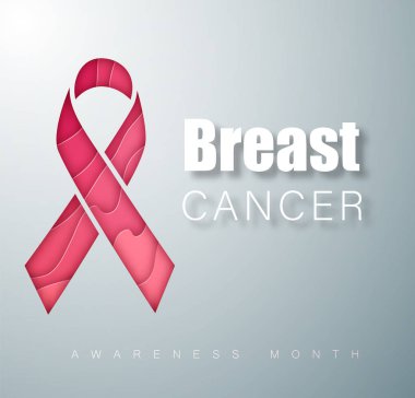 Meme kanseri bilinçlendirme sembolü. Pembe kurdele. Vektör kağıdı pembe kurdele - meme kanseri bilinçlendirme sembolü kesin. Vektör çizim Eps 10