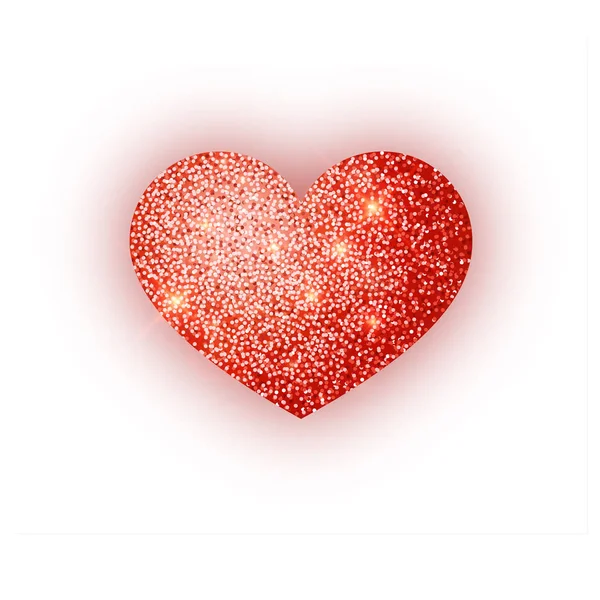 Heart red glitter isoleted on white background. Red sparkles heart. Valentine Day symbol. Love concept design. Vector illustration 10 eps — Stock Vector