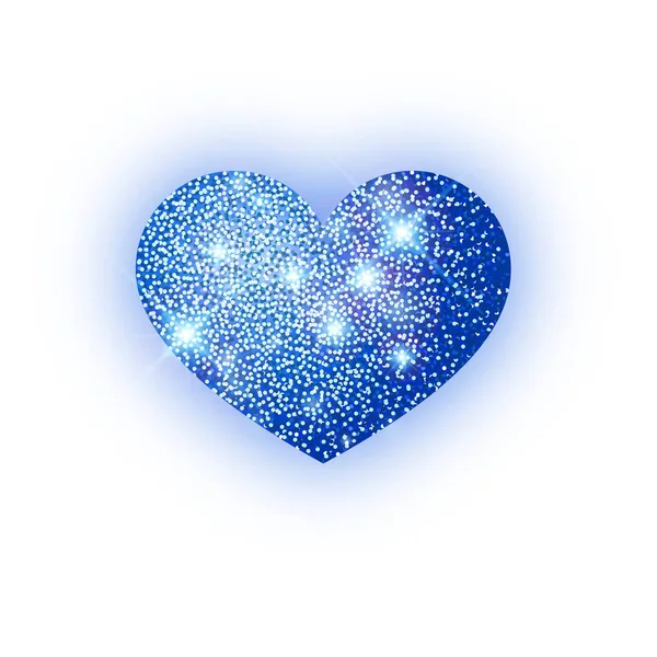 Heart blue glitter isoleted on white background. Blue sparkles heart. Valentine Day symbol. Love concept design. Vector illustration 10 eps — Stock Vector