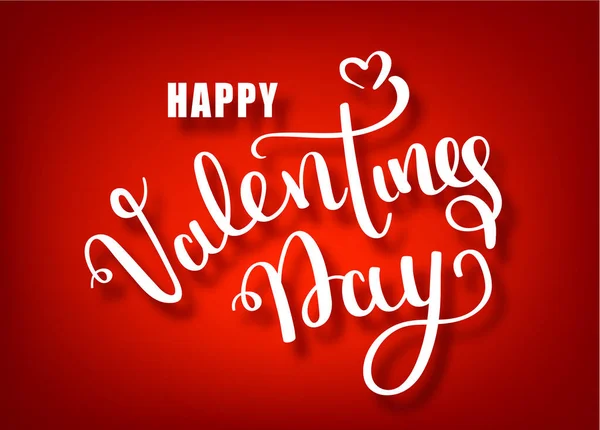 Happy Valentines Day Hand tekening Vector belettering design. Valentijnsdag vector handgeschreven tekst wenskaart. Rode Vector Valentine s dag Banner. — Stockvector