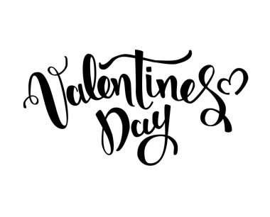 Sevgililer günü vektör kartı. Mutlu sevgililer günü yazı beyaz zemin üzerinde. Vektör çizimler