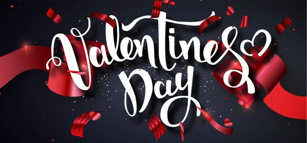 Valentijnsdag vector ontwerpsjabloon. Kalligrafische Valentines Day belettering Decorated.Valentines poster sjabloon. Behang, flyers, uitnodiging, affiches, brochure, banners. Vectorillustratie Eps10. — Stockvector