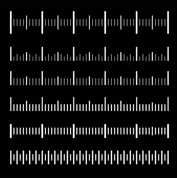 フラット スタイルのメトリック定規のベクトルを設定します。体重計を測定します。ルーラのため Mackup。サイズ指標に孤立した背景を設定します。単位の距離。コンセプト グラフィック要素 — ストックベクタ