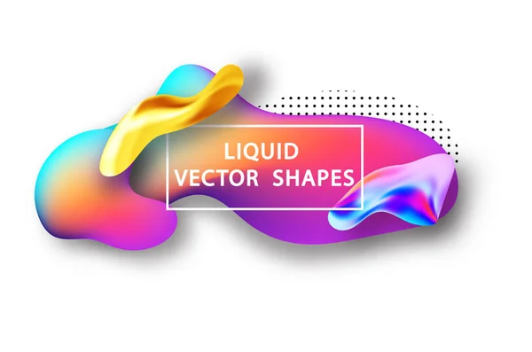 Fluid shape layout isolated template set. Template for the design of a logo, flyer or presentation. Fluid gradient elements. Colorful abstract shapes Liquid gradient elements — Stock Vector
