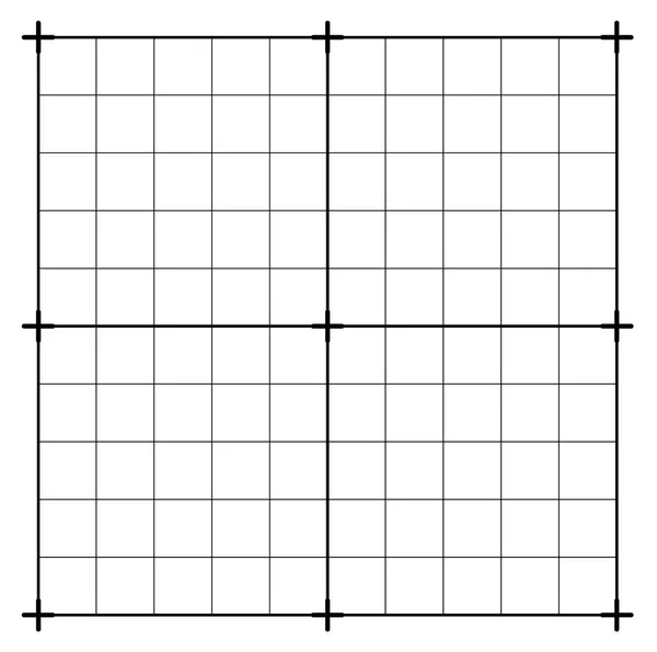 Measured grid. Graph plotting grid. Corner ruler with sets of