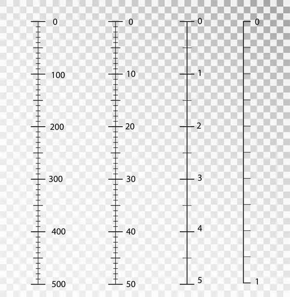 Vector de reglas. Herramienta de medición. Centímetros y pulgadas que miden indicador de métricas de escala cm. Escala para una regla en pulgadas y centímetros. Balanzas de medición . — Archivo Imágenes Vectoriales