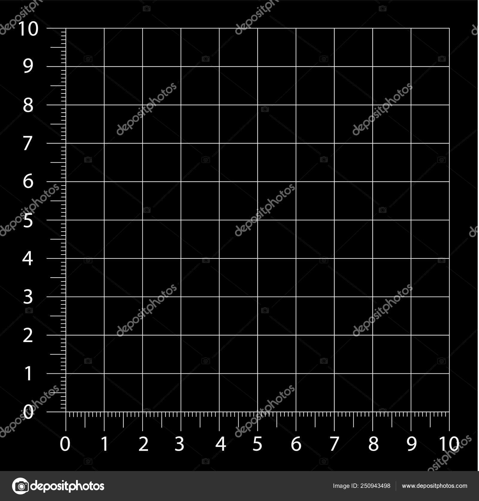 measured grid graph plotting grid corner ruler with sets of measurement numbers isolated on the black background vector graph paper template background stock vector image by c ann zasimova 250943498