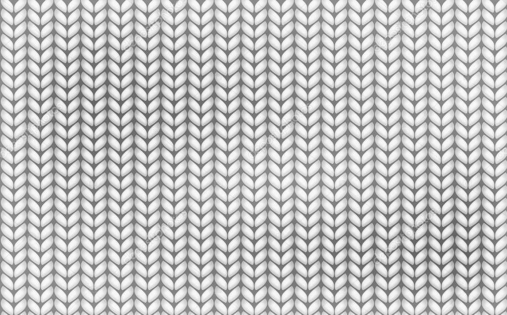 Knitting realistic texture seamless pattern. White and gray realistic knit texture seamless pattern. knitted background. Vector seamless background