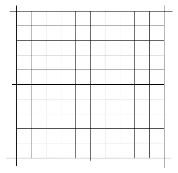 Grelha medida. Gráfico plotando grade. Régua de canto com medição isolada no fundo branco. Vector papel gráfico modelo de fundo . — Vetor de Stock