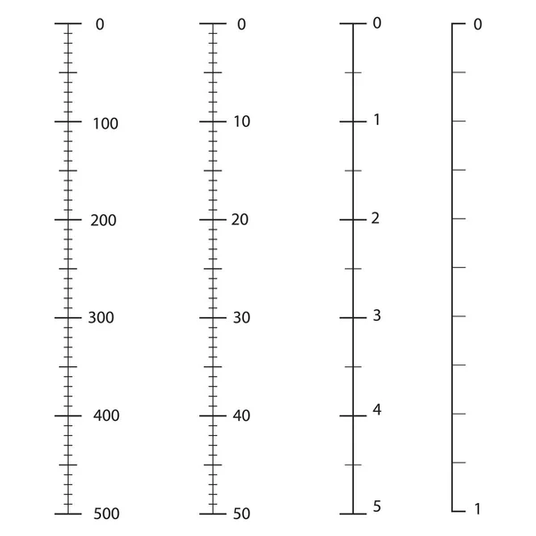 Vector de reglas. Herramienta de medición. Centímetros y pulgadas que miden indicador de métricas de escala cm. Escala para una regla en pulgadas y centímetros. Balanzas de medición . — Archivo Imágenes Vectoriales