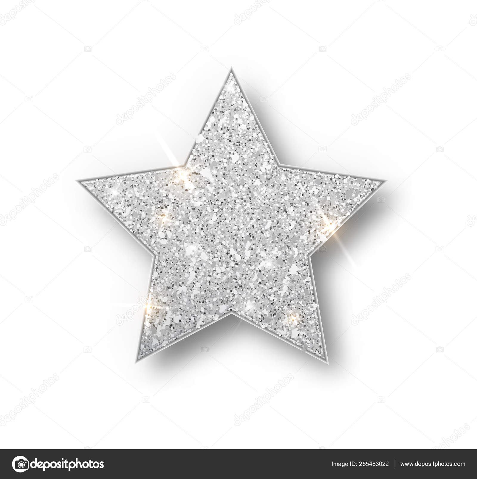 White/Silver Glitter Star