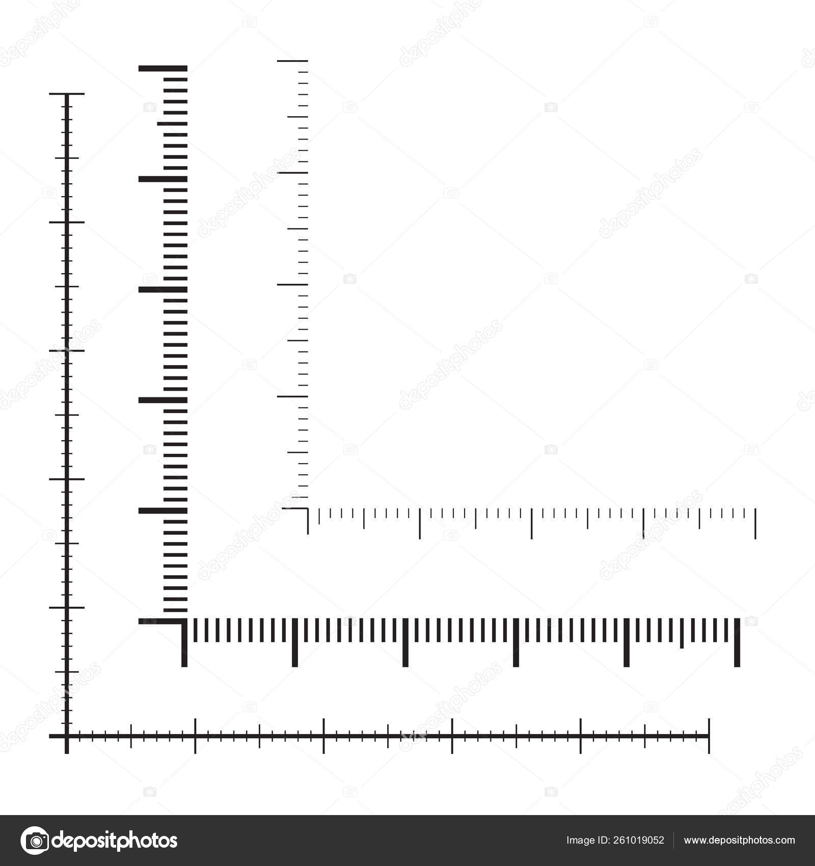 Corner ruler vector. Measuring scales. Mackup for rulers. Size