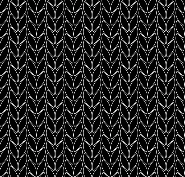 뜨개질 벡터 패턴입니다. 벡터 텍스처 원활한 패턴입니다. 블랙 니트 텍스처 이음새가 있는 패턴. 벡터 원활한 배경 — 스톡 벡터