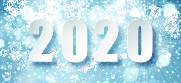 2020 Mavi Noel tipografi tasarımı. Düşen kar ile kış sezonu arka plan. Noel ve Yeni Yıl afiş şablonu. Tatil selamlar. Vektör illüstrasyon Eps10.