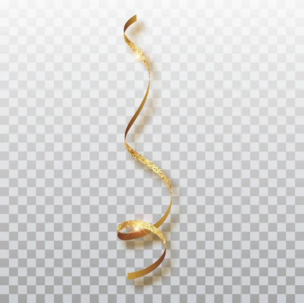 Dekoratif altın serpantin simgesi. Web tasarımı için dekoratif altın serpantin vektör simgesi gerçekçi illüstrasyon. — Stok Vektör