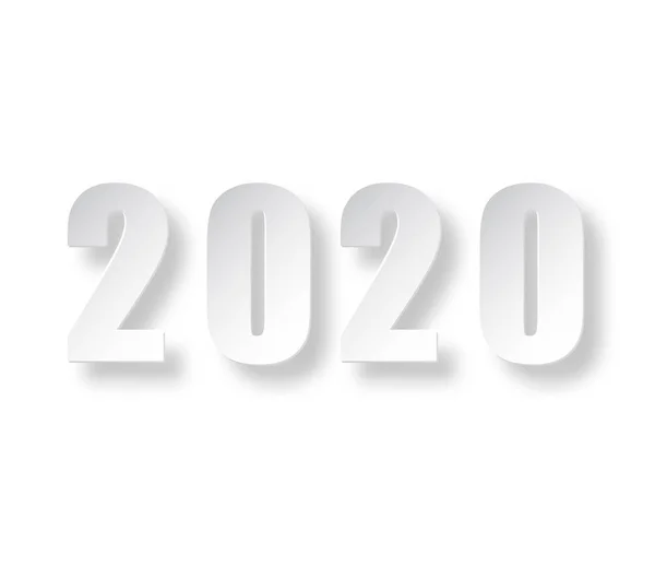 2020新年创意设计背景模板贺卡。2020 年新年数字在透明背景上隔离 — 图库矢量图片