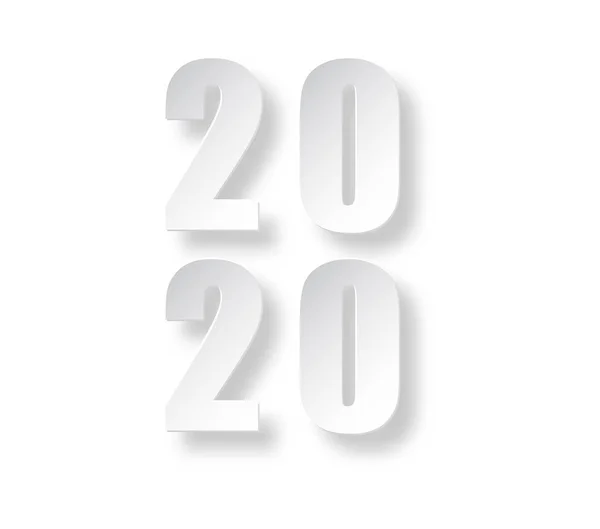 2020新年创意设计背景模板贺卡。2020 年新年数字在透明背景上隔离 — 图库矢量图片