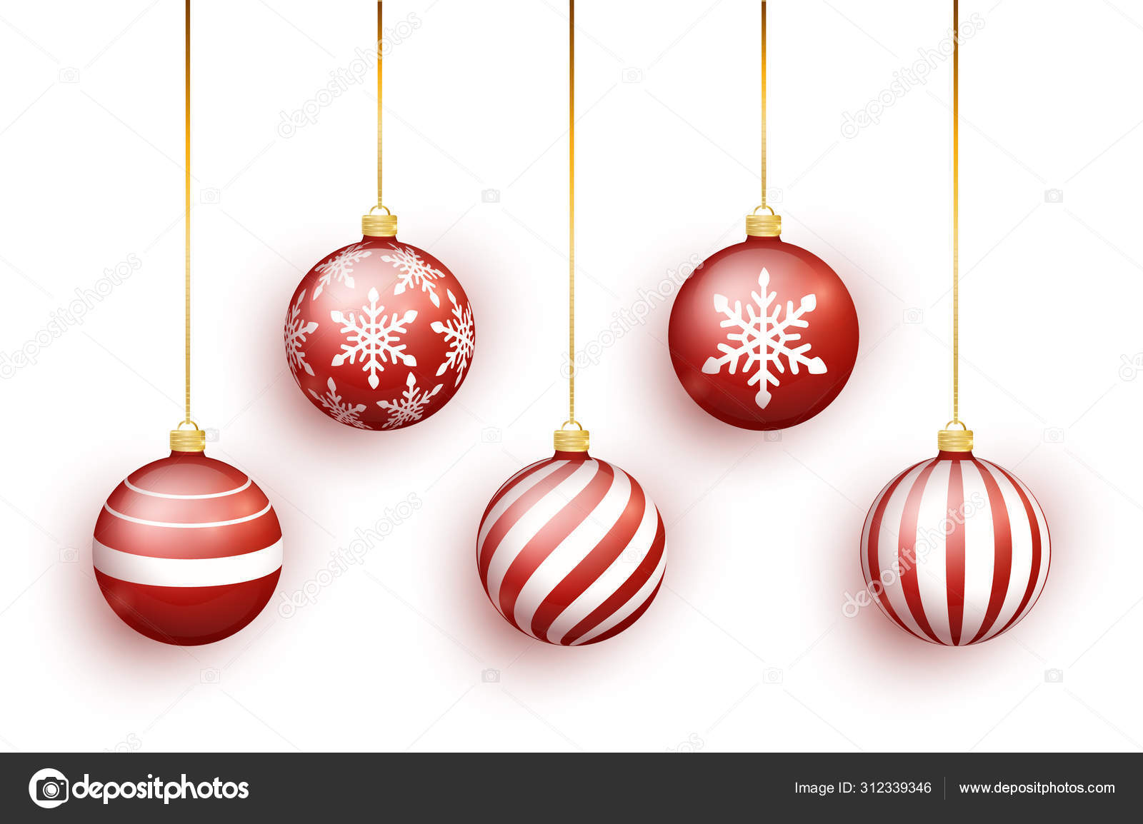 Download Red Christmas Tree Toy Set Isolated On White Background Stocking Christmas Decorations Vector Object For Christmas Design Mockup Vector Realistic Object Illustration Vector Image By C Ann Zasimova Vector Stock 312339346