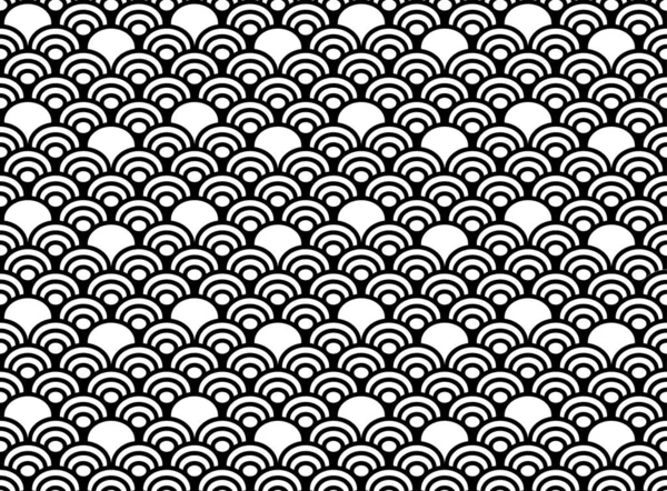 Chinese seamless pattern. Black and white Vector illustration. — Stock Vector