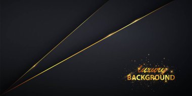 Lüks siyah vektör arkaplan çizgileri. Geometrik siyah dokuyu tasarla. Siyah kağıt katmanlı üç boyutlu arkaplan