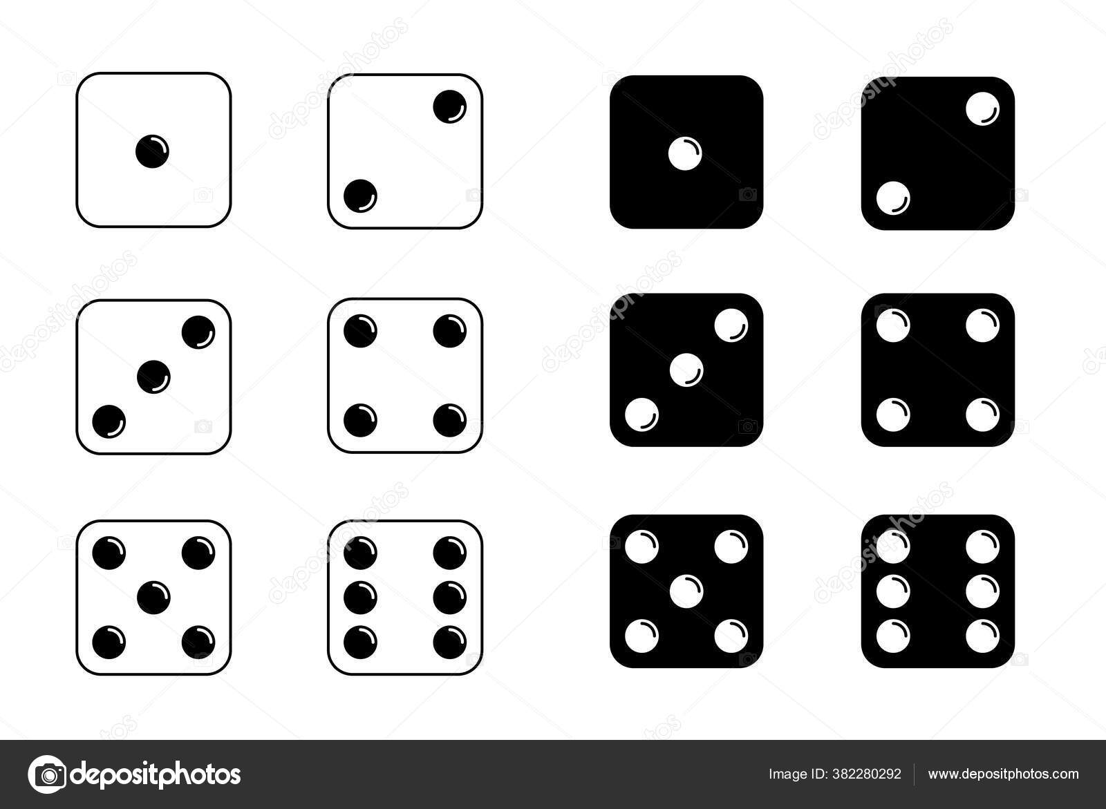 Игра В Кости. Набор Игровых Костей, Изолированных На Белом Фоне.