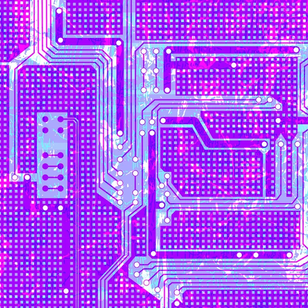 Placa de circuito impresso. Estilização com luz e manchas . — Vetor de Stock