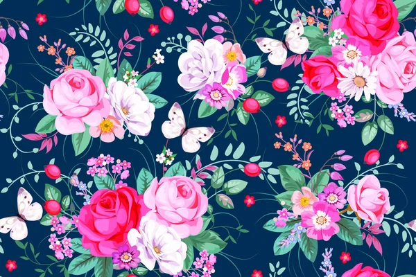 Seamless Pattern Country Roses — Stock Photo, Image