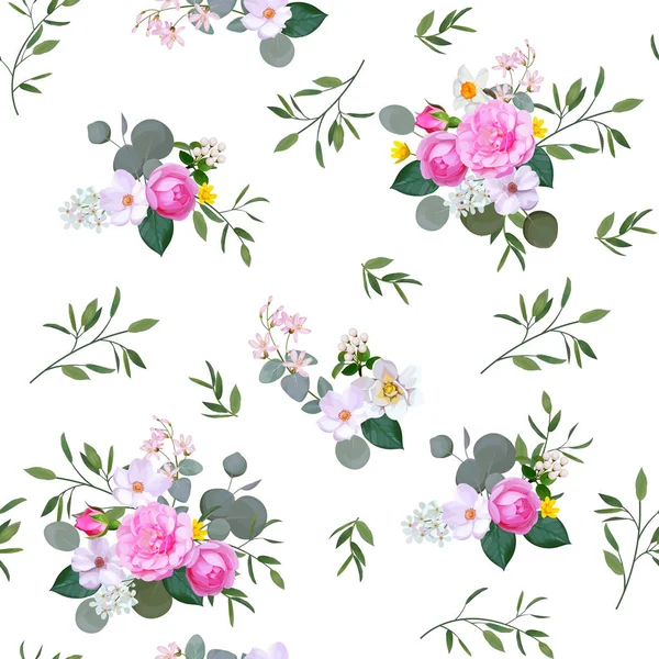 Floral Seamless Pattern Roses — Stock Photo, Image