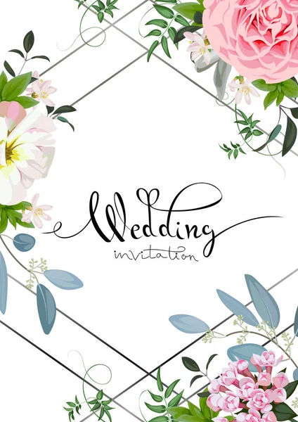 結婚式招待状のデザイン — ストックベクタ