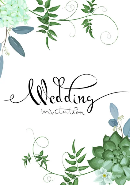 Дизайн Свадебного Приглашения — стоковый вектор