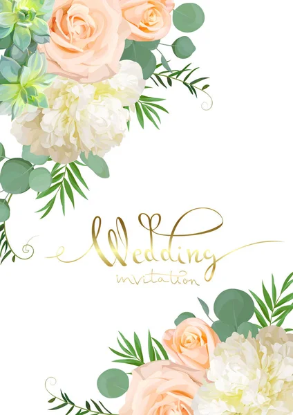 Gestaltung Der Hochzeitskarte — Stockvektor