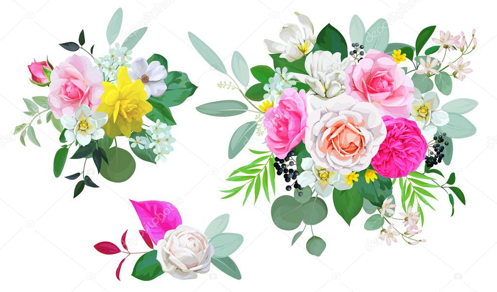 Bouquets for decoration greeting cards