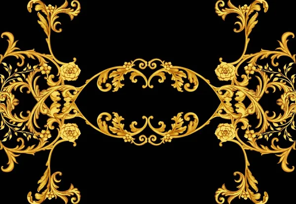 Golden Baroque Decorative Composition — Stock Photo, Image