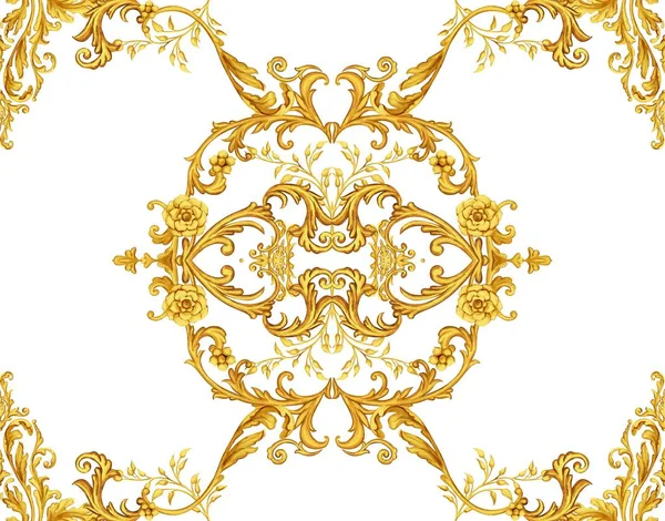 Gouden Barok Decoratieve Compositie — Stockfoto