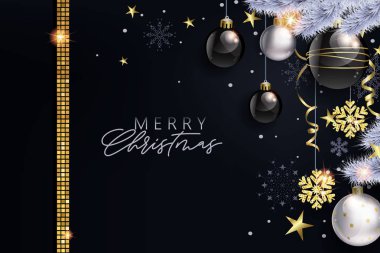 Glam Noel siyah beyaz toplar