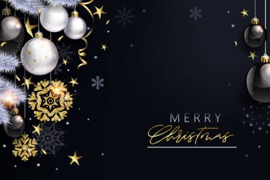 Glam Noel siyah beyaz toplar