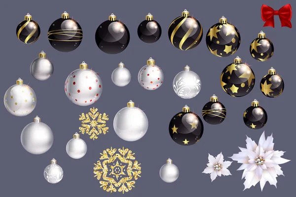 Ensemble Boules Noël — Image vectorielle