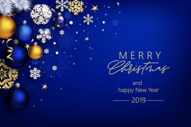 Modern mavi Noel kompozisyon