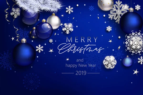 Modern mavi Noel kompozisyon