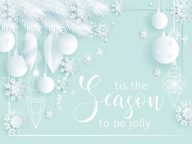 Beyaz Noel tatil kompozisyon