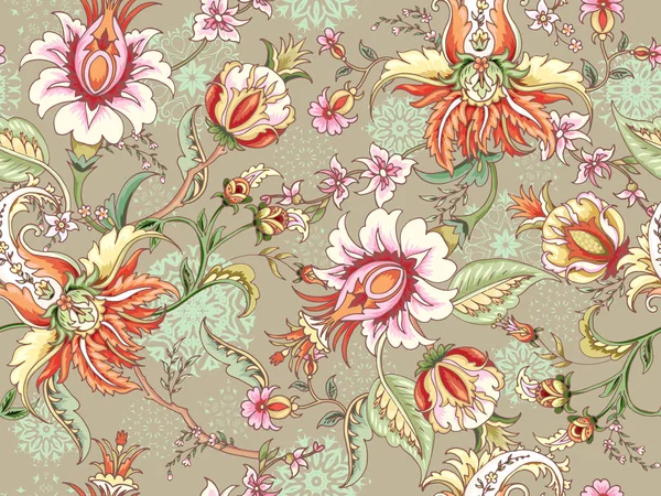 Tropische Fantasy Naadloze Bloemmotief — Stockvector