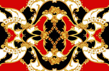 Rokoko karmaşık panel ile çiçek öğeleri