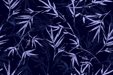 Kesintisiz grafik el çekilmiş bambu desen