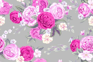 Vintage solgun gül ile Seamless Modeli