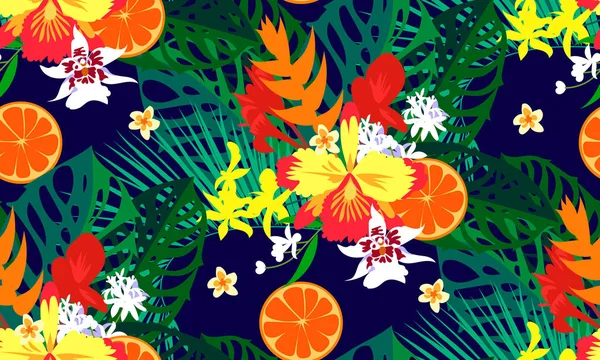 Patrón tropical moderno sin costuras — Vector de stock